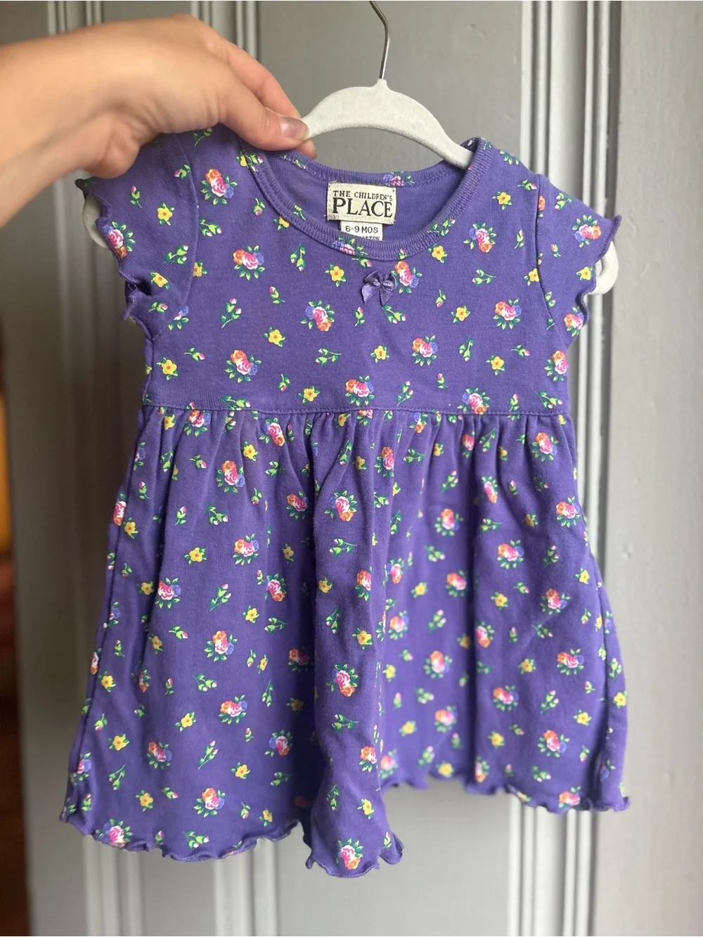 Vintage 9M Baby Girls The Children's Place Purple Floral Dress